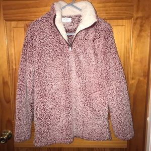 New Small Wine Sherpa Pullover WITH DEFECTS